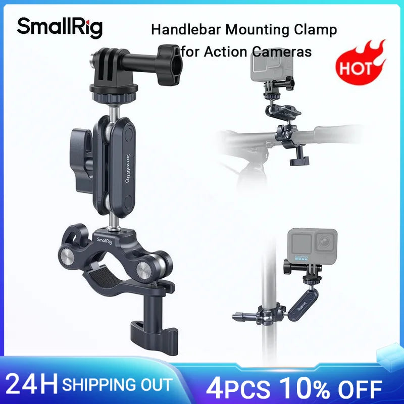 SmallRig Bike Motorcycle Handlebar Mount for Gopro, Pole and Roll Bar Mount for Gopro for Insta360 for DJI Action Cameras -4191