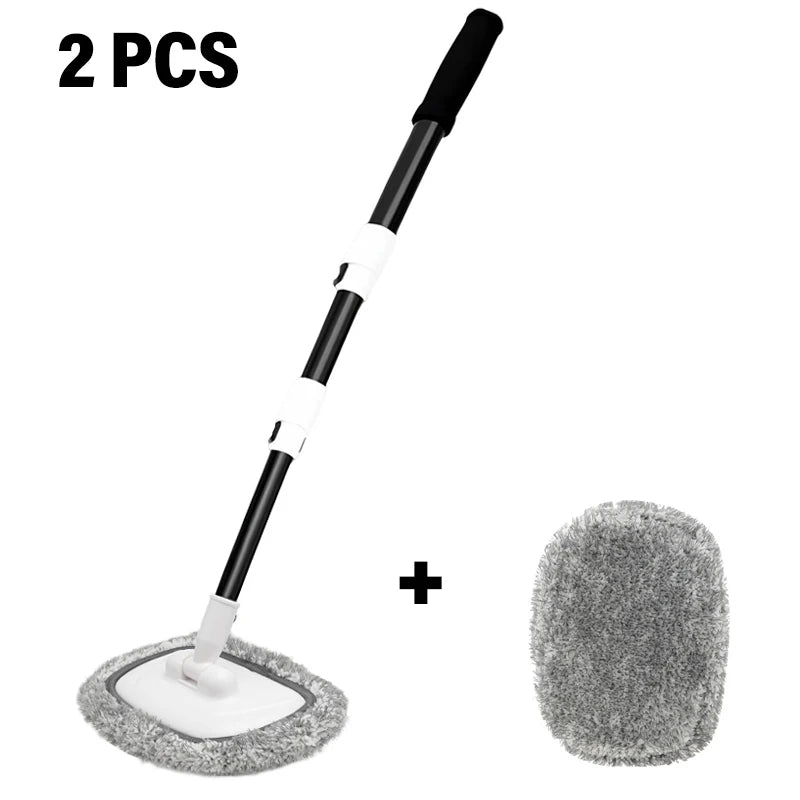2025 New 15 Degree Bend Car Cleaning Brush Car Wash Brush 3-Section Broom Telescoping Long Handle Cleaning Mop Cleaning Tools