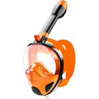 Full Face Snorkel Mask for Adults & Teens, 180° Panoramic View Snorkeling Gear with Removable Camera Mount, Anti-Fog Leak-Proof