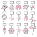 2025 New Sweet Pink Zircon Heart Bows Cherry Moon Star DIY Making Bracelet Women Men Stainless Steel 9mm Italian Charm Links Fit