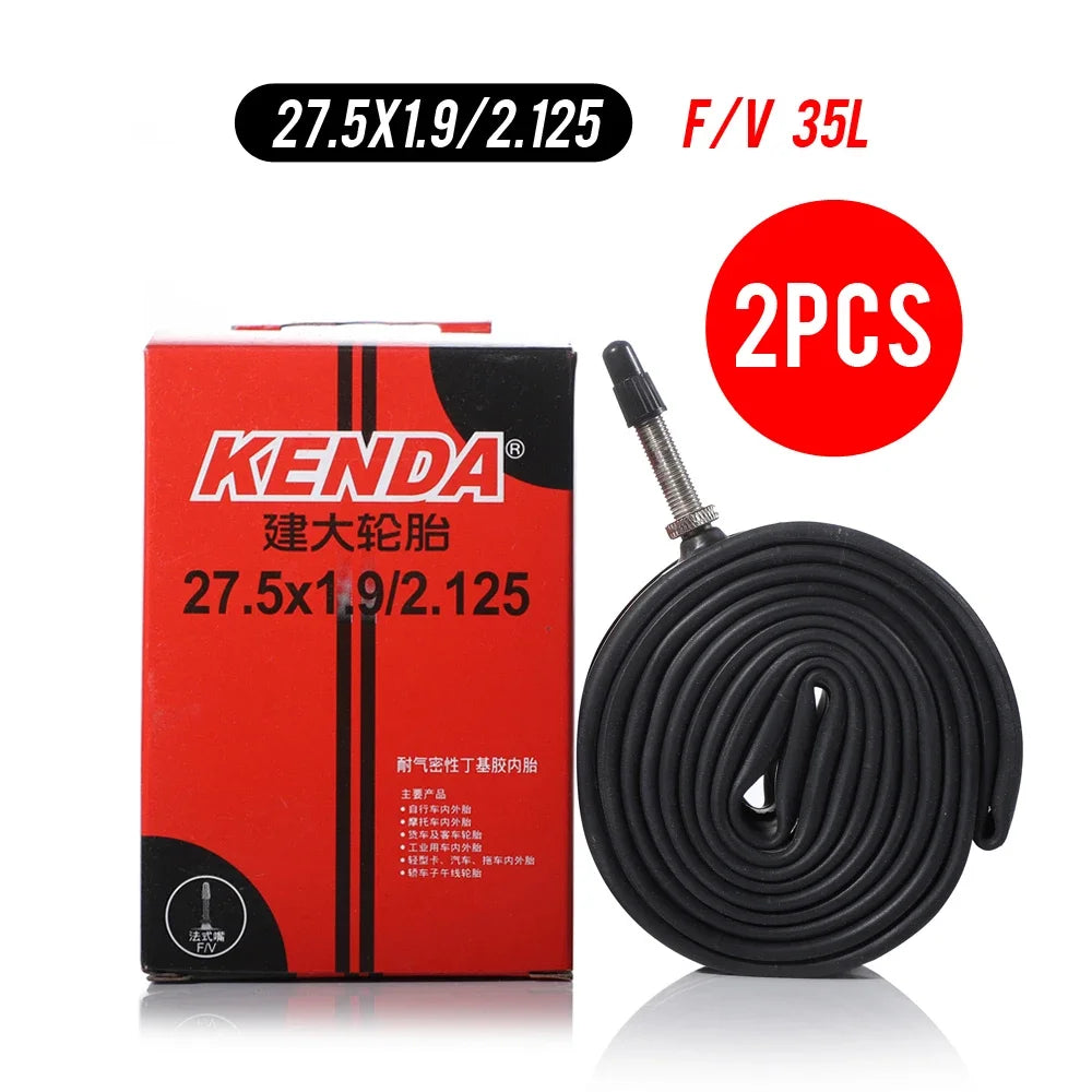 2PCS KENDA Bicycle Inner Tube MTB Bike Tires 26 27.5 29 Inches 1.5/1.75 1.9/2.125 2.3/2.4 AV FV Cycling Butyl Rubber Inner Tube