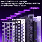 AULA HERO 68HE Magnetic Switch Keyboard RGB Gaming Mechanical Keyboard Rapid Trigger 8K Return Wired Esports Custom Keyboard
