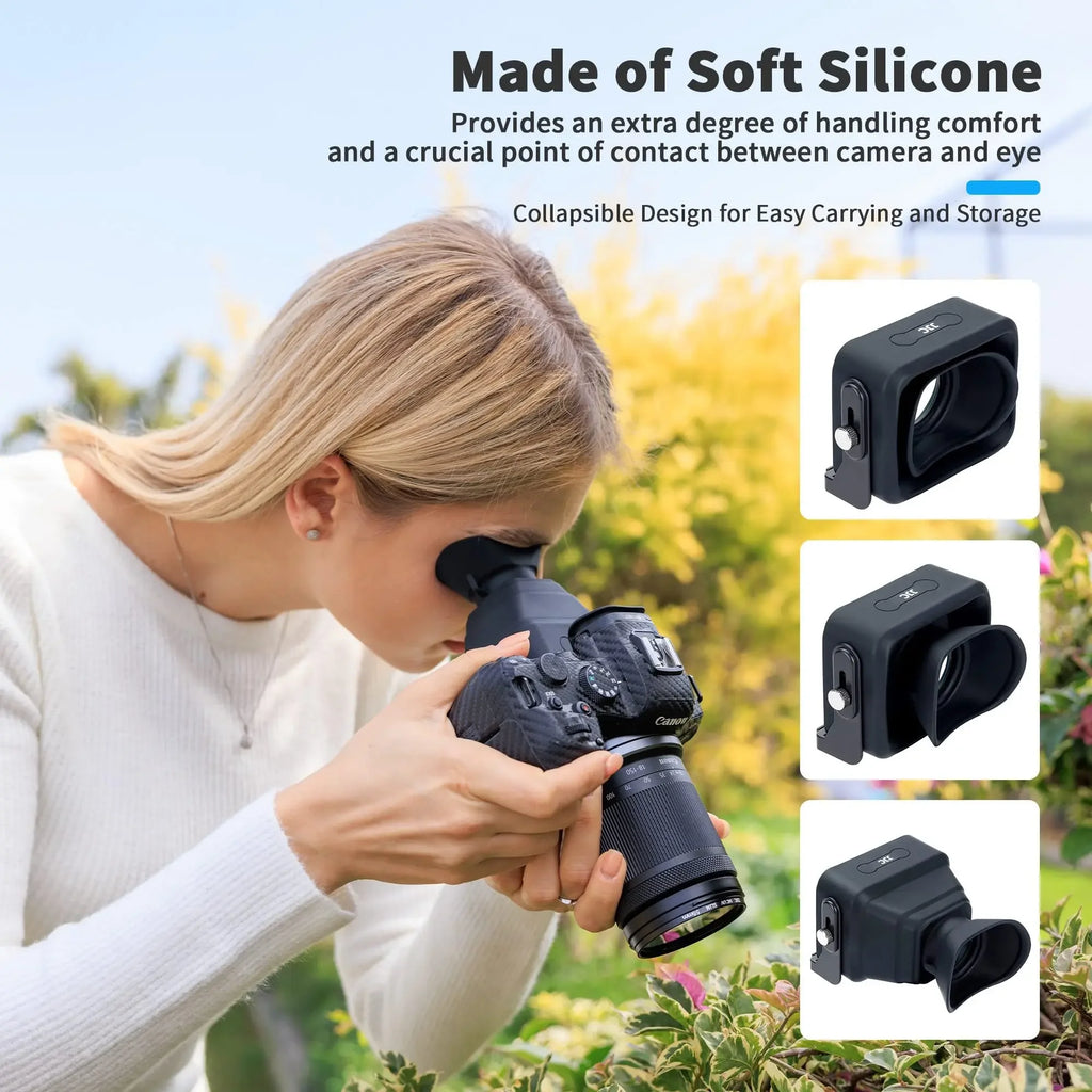 JJC 3X LCD Viewfinder Camera Extender Eyecup Eyepiece Collapsible fit 3.0" Screen for Nikon Z30 Sony ZV-1 RX100 Fuji X-T30 III