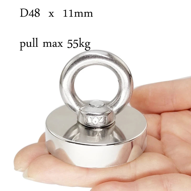 Super Strong Fishing Magnets, Heavy Duty Salvage Searcher, Powerful Search Magnet with Eyebolt For Salvage Magnetic Fishing