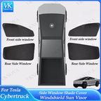 For Tesla Cybertruck 2026 23 Sun Shade Front Rear Side Window Sunshade Windshield Sun Visor Outdoor Camping interior Accessories