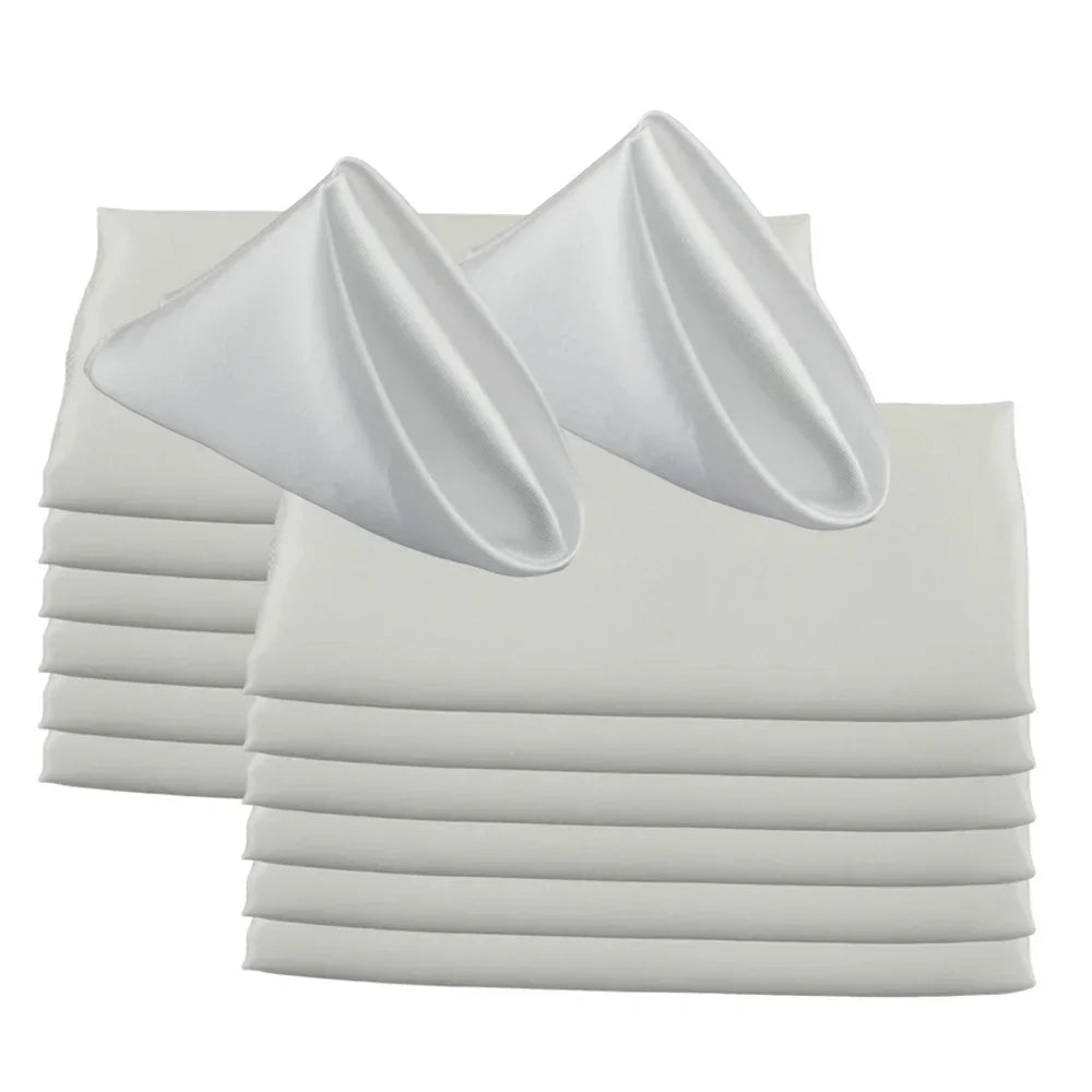 50pc Square 30x30cm Satin Elegant Satin Napkins Perfect For Wedding Graduation & Dinner Parties Restaurant Coffee/Cake Tea Towel