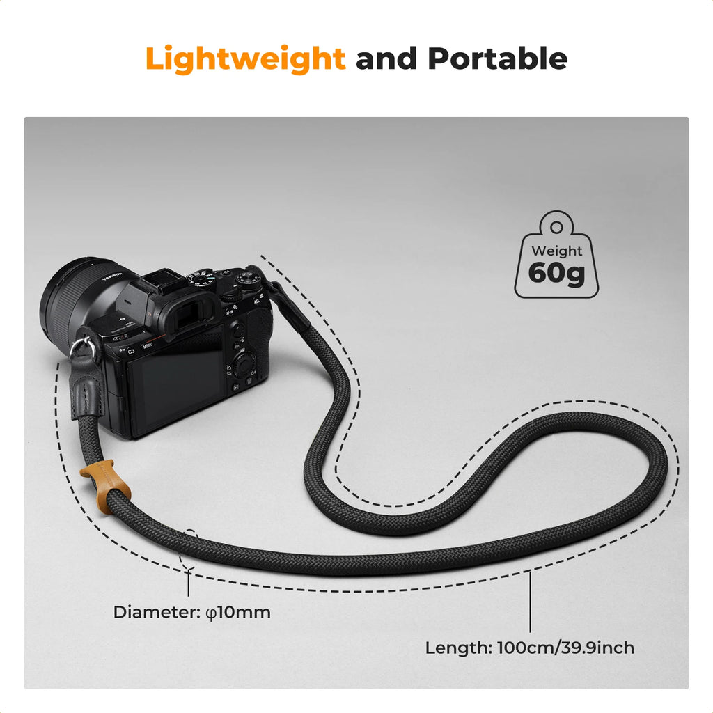 K&F CONCEPT Camera Neck Strap 100cm Nylon Round Neck Shoulder Camera Sling Strap For Canon Sony DSLR SLR Mirrorless Camera Rope