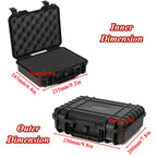 Waterproof Hard Carry Case with Foam Insert Storage Box, 7 Size Options