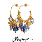 Yhpup 2026 Exclusive Stainless Steel Ceramic Flower Drop Charm Earrings Trendy Handmade France Summer Jewelry Gift