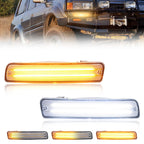 2X Front Bumper Parking Light Turn Signal Light DRL Light W/ LED For 1991-1997 Toyota Land Cruiser FJ80 1995-1997 Lexus LX450