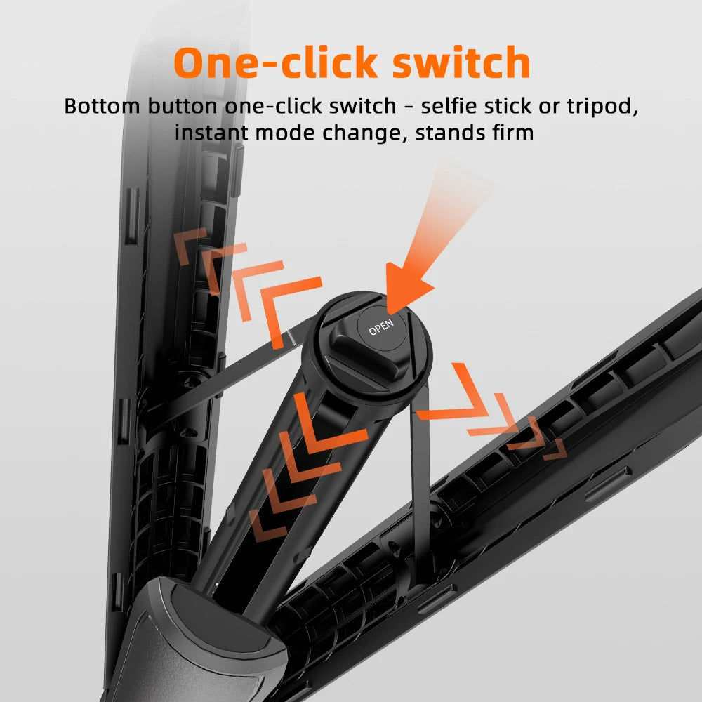 Flymile Magnetic Tripod Selfie Stick for DJI Osmo Action 6, Quick Release Base, 140cm