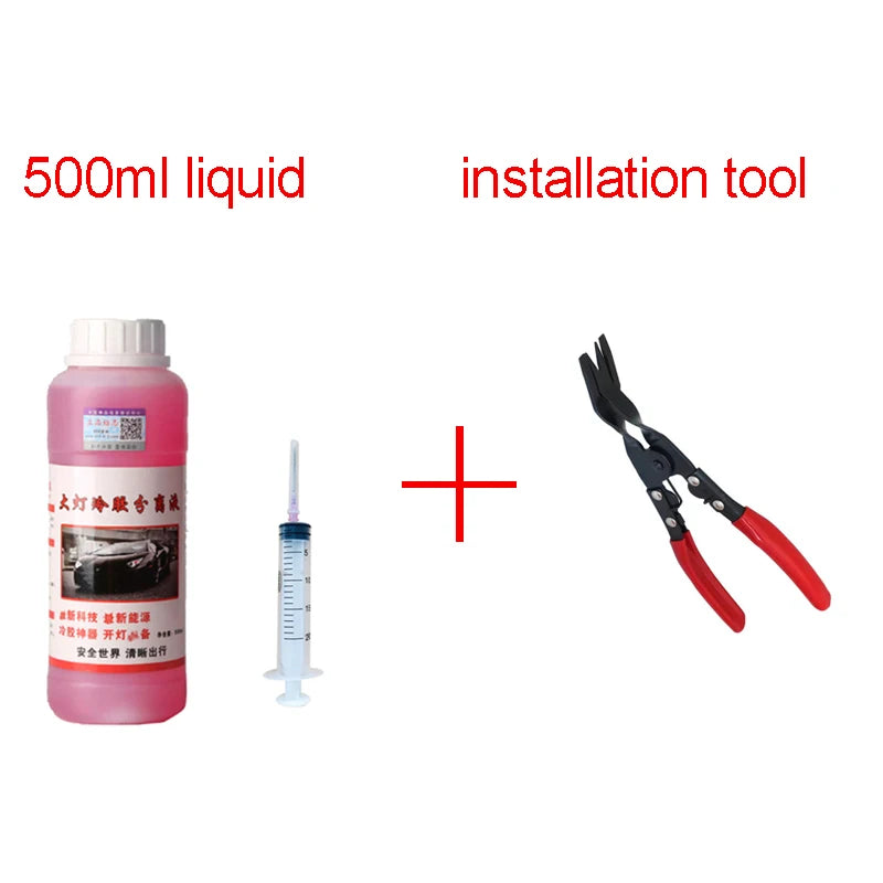 500ml Car Headlamp Removal Fluid Separation Glass Lens Headlight Cold Glue Liquid Restoration Refurbishmen Car Light Restoration