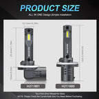2pcs H27 880/881 LED fog light bulbs Canbus, 3000K yellow or 6500K white