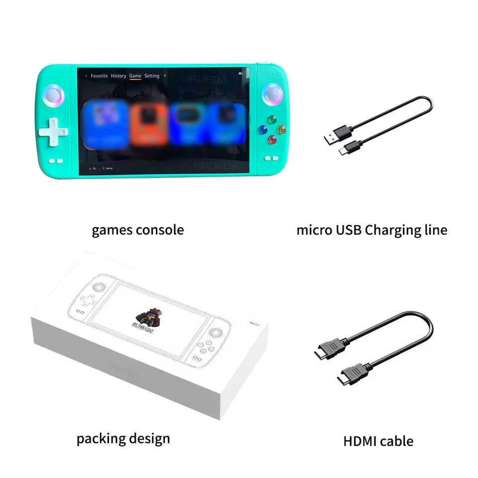 7.0 Inch Big Screen M27 Portable Pocket Retro Handheld Video Game Console 1024*600 Display Support LINUX Emelec 64G/128G