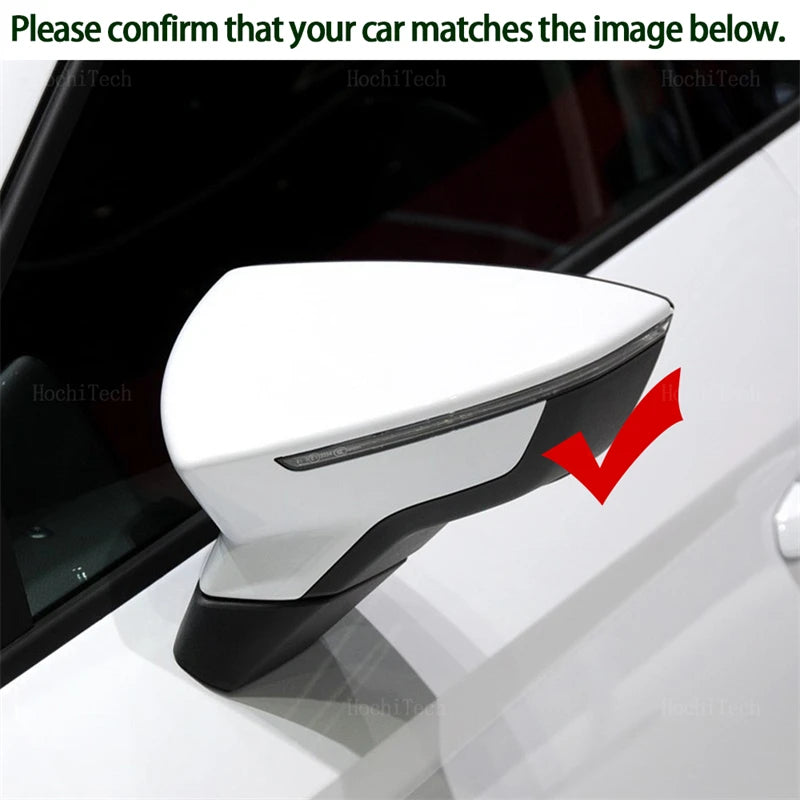 Gloss Black Mirror Cap for Seat Leon Lion 5F III Ibiza 6F V KJ1 Arona KJ7 Carbon LookCar Side Rearview Mirror Cover Accessories