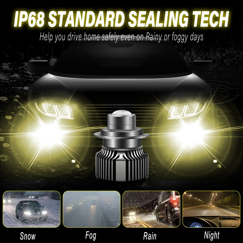 H7 Laser Lens H11 Led Fog Light Bulb H11 Led Fog Lamp H8 H16 9005 HB3 9006 HB4 CSP Blue 6000K 3000K Turbo Fog Light For Car 12V