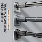 Adjustable Stainless Steel Shower Curtain Rod Clothes Drying Rack No-Drill Telescopic Pole for Laundry Room Bathroom