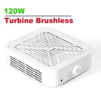 Turbine Brushless Nail Dust Remover Strong Suction 120W Nail Vacuum Cleaner for Manicure with Removable Filter Speed Adjustable