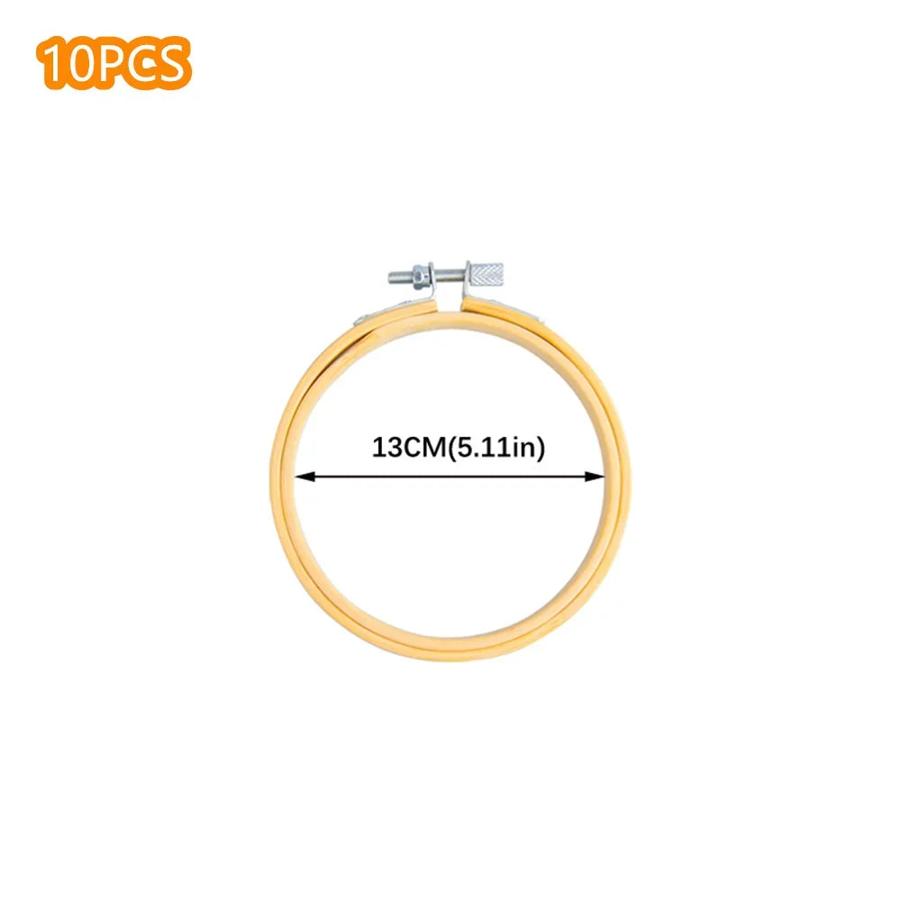 10pcs/Set 10-40cm Wooden Embroidery Hoops Frame Set Bamboo Embroidery Hoop Rings For DIY Cross Stitch Needle Craft Tool