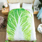 Double-Sided Flannel Cabbage Pattern Throw Blanket, Light Green, 85x85cm-180x205cm