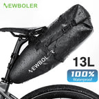 NEWBOLER Bicycle Bag Waterproof 13L Large Capacity Bicycle Saddle Bag Bicycle Foldable Tail Bag Mountain Bike Road Luggage