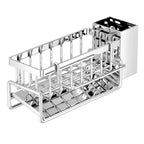 Sink Cleaning Tools Storage Rack Kitchen Multifunctional Stainless Steel Drain Rack for Sponge Cleanser Organizer Rag Hanger