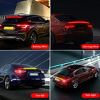 Dynamic White Yellow Carbon Fiber LED Spoiler Light Car Trunk Spoiler Roof Lip Kit Car Rear Spoiler Light Strip 12V