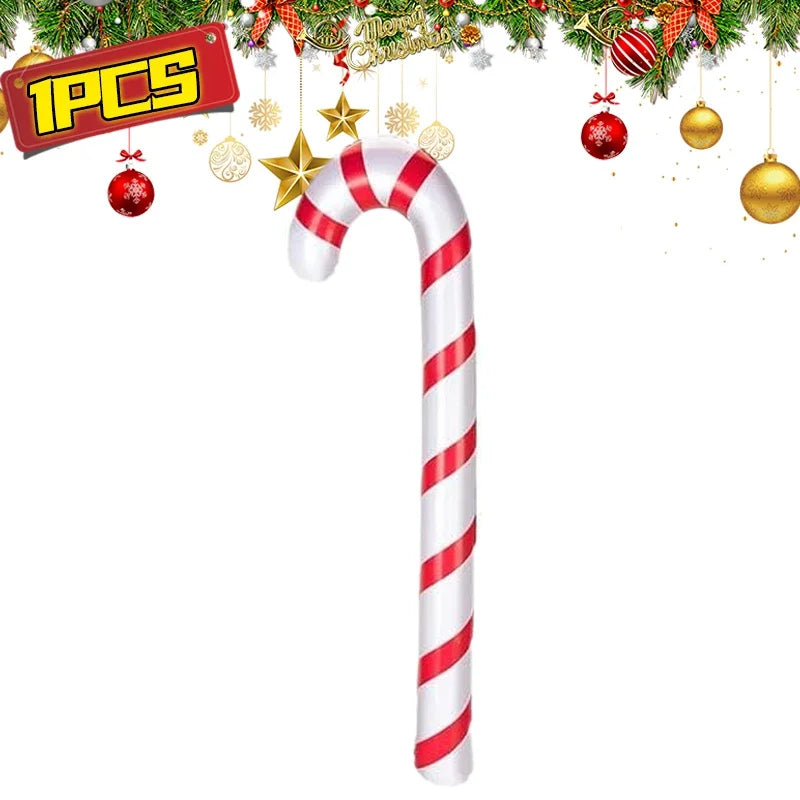 1/10PCS Inflatable Christmas Candy Cane Xmas Candy Cane Balloons Xmas Tree Hanging Ornament New Year Party Decor Christmas Gift