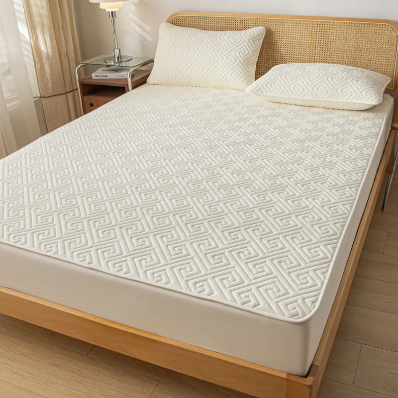 Waterproof Mattress Protector Fitted Cover 1pc Lattice, 30cm Deep Pocket, Sizes 90-200cm