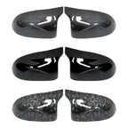 BMW X3 X4 X5 X6 Side Mirror Cover Caps Bright Black Carbon Fiber Style 2014-2018