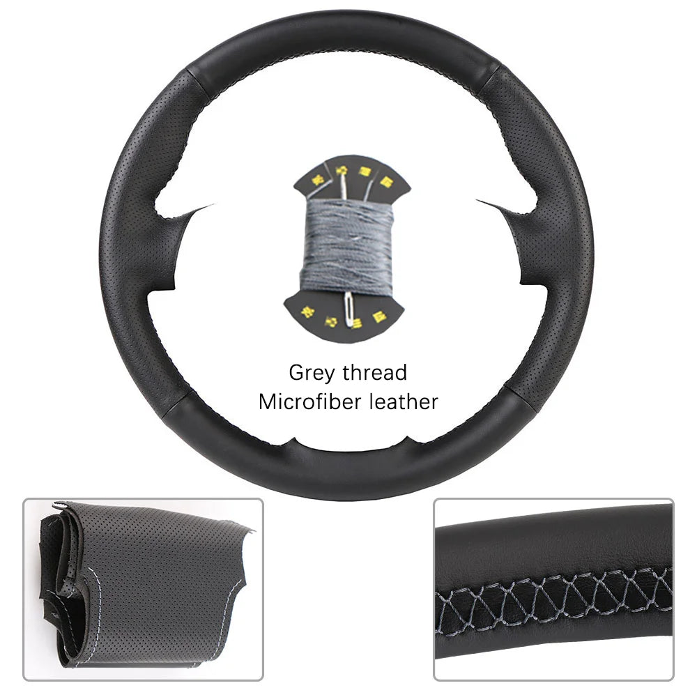 Custom For Mercedes Benz W176 W246 A-Class C-Class W204 C117 C218 X218 W212 C207 Car Steering Wheel Cover Microfiber Leather