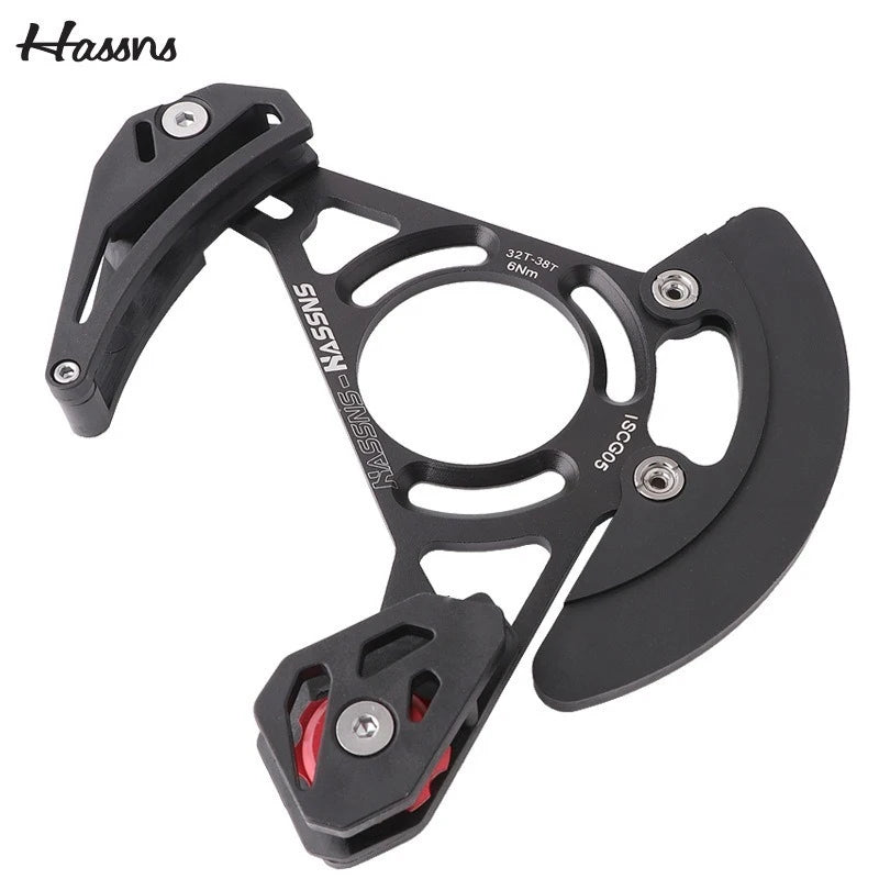 MTB Chain Guide Single Chainring Stabilizer 32-38T Anti-Drop Device, Black/Blue/Red