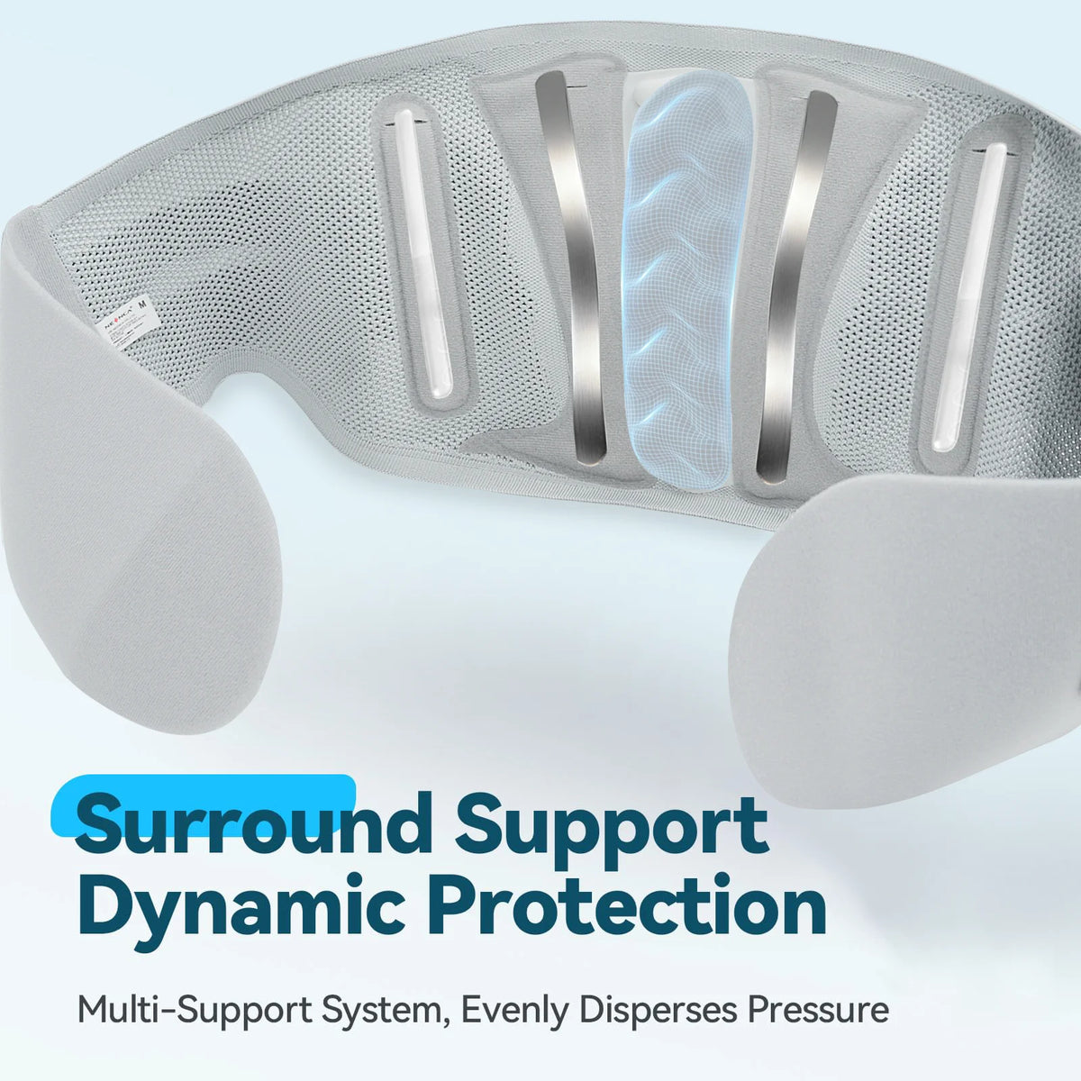Lumbar Back Support Belt with 3D Lumbar Pad, Adjustable Waist Brace, Light Grey