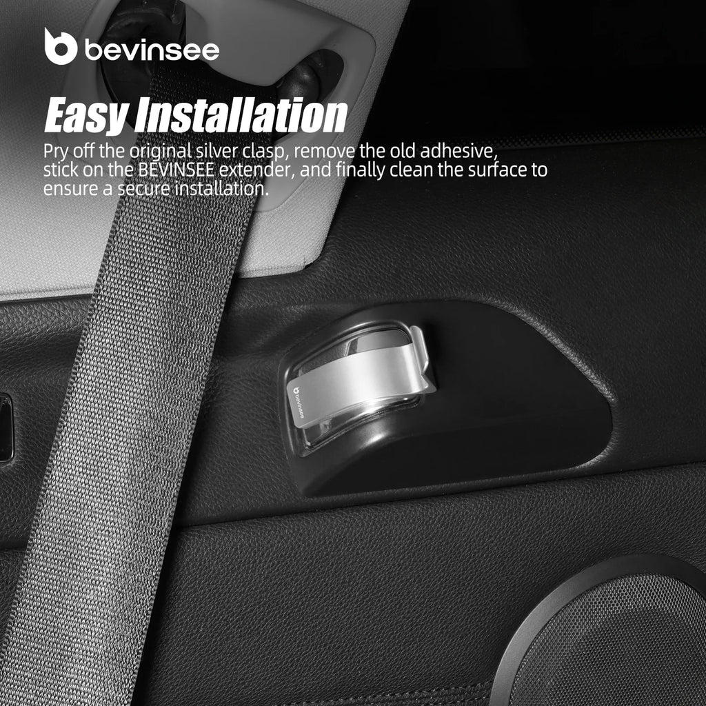 BEVINSEE Aluminium Seatbelt Extender Handover Fix Attachment for BMW E92 335i 328i 325i 320i 330i 320d 325d 330d 2005-2013