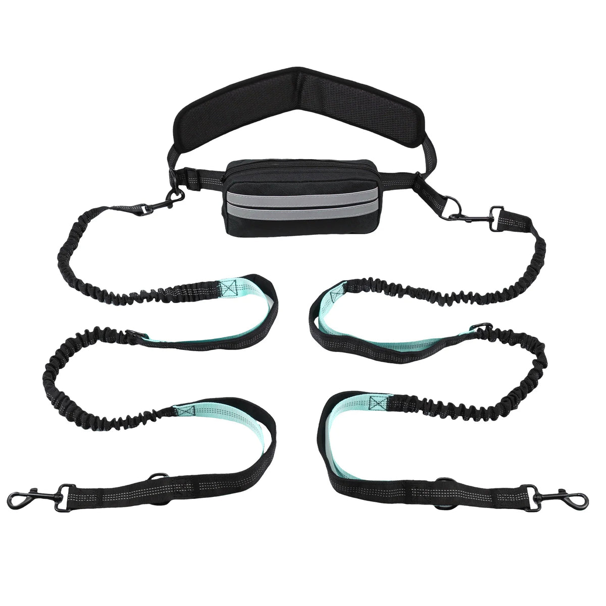 Hands Free Dog Leash Reflective Leash with Waist Bag Retractable Elastic Belt Dog Traction Rope for Running Walking Pet Products