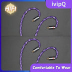 ivipQ-74 MMCX/0.78mm 2 Pin Interchangeable Plug 2.5/3.5/4.4mm High-end Headphone Cable 8 Core Silver Foil Modular Earphones Wire