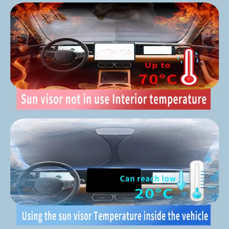 Car Sun Visor For Jeep Grand Cherokee WK2 2011~2021 Front Windshield Sunshade Heat Insulation Summer Cooling Auto Accessories