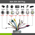 JN Ebike Controller 36V 48V 15A 17A 22A 25A 30A 35A Control System with 6 9 12 Mosfets for Electric Scooter Conversion Parts