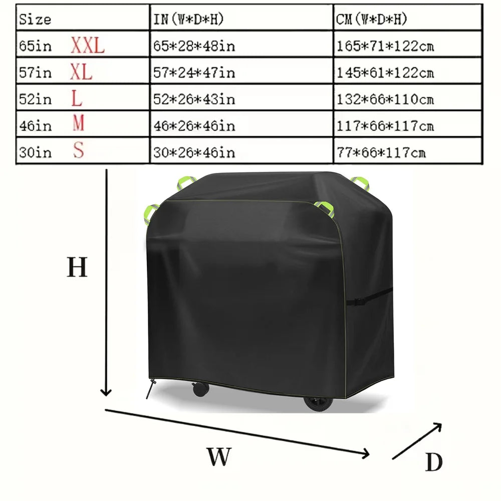 Waterproof BBQ Grill Cover Outdoor Rain Dust Sun Protection, Multiple Sizes