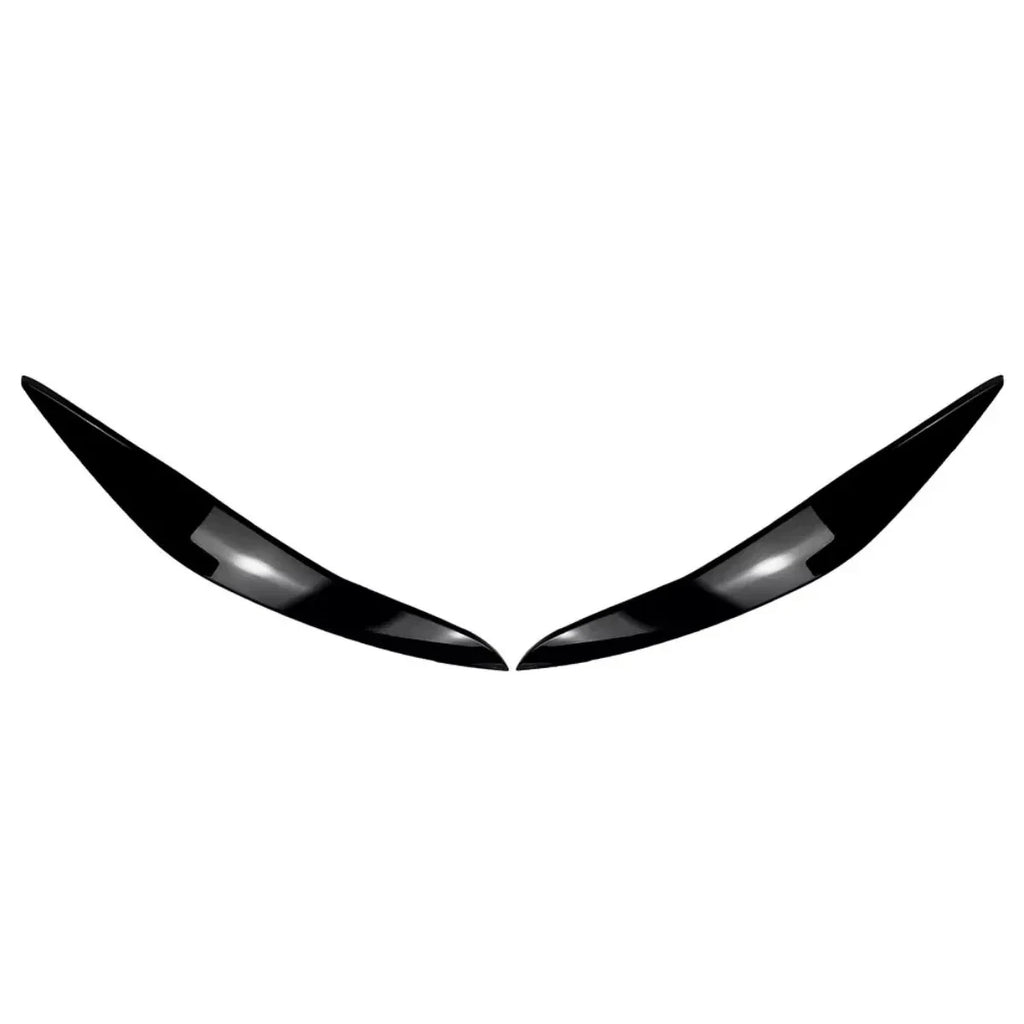 1Pair Car Headlight Eyebrow Eyelid Lamp Trim Cover For BMW 5 Series F10 F11 F18 2011-2014 Glossy Black Evil Style Sticker