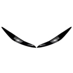 1Pair Car Headlight Eyebrow Eyelid Lamp Trim Cover For BMW 5 Series F10 F11 F18 2011-2014 Glossy Black Evil Style Sticker