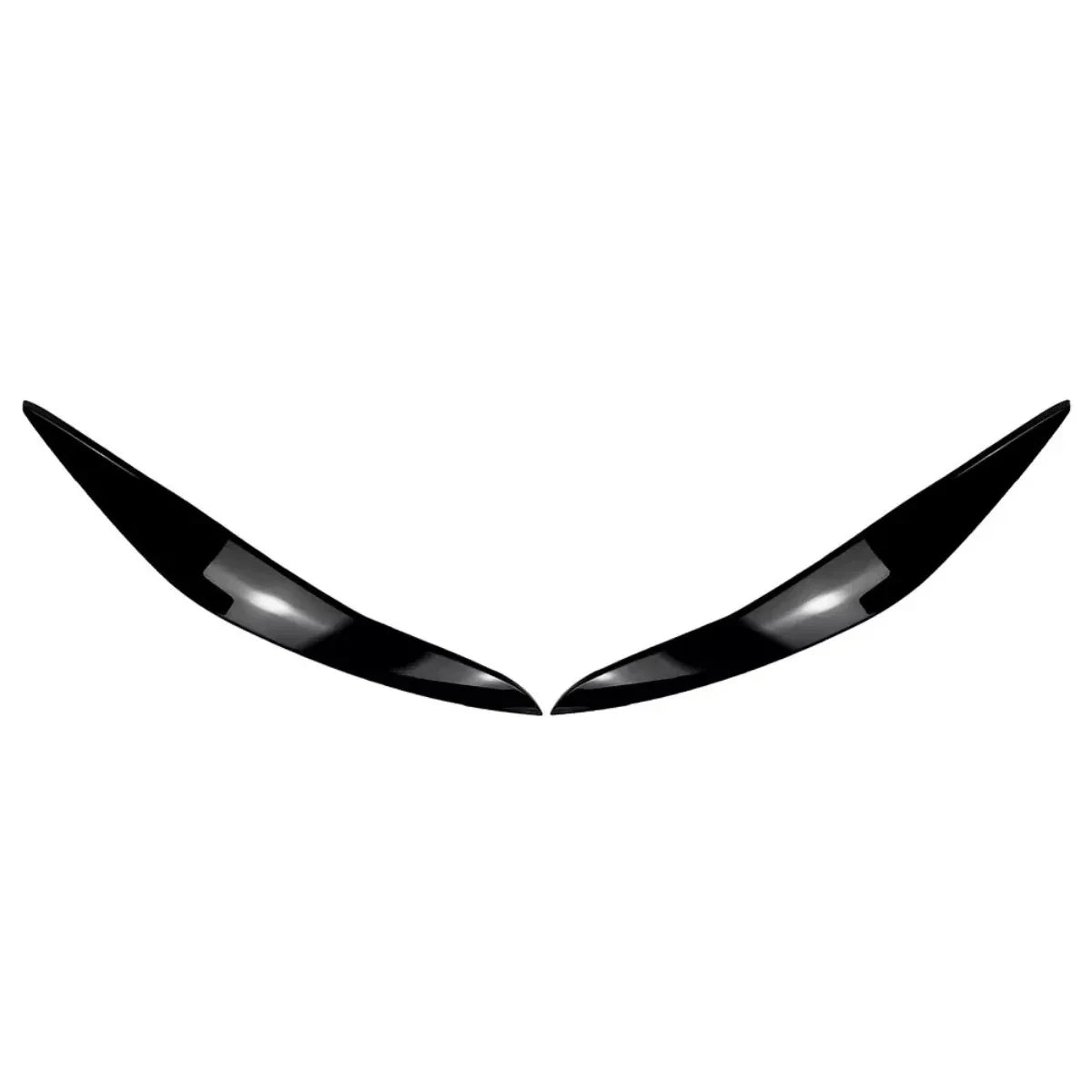 1Pair Car Headlight Eyebrow Eyelid Lamp Trim Cover For BMW 5 Series F10 F11 F18 2011-2014 Glossy Black Evil Style Sticker