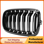 For BMW F15 F16 X5 X6 F85 F86 2014-2018 Front Bumper Kidney Racing Grille Glossy Black Car Double Slat Grill