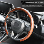 Car Steering Wheel Cover 38cm (15in) Mahogany Wood Grain, Anti-Slip, for BMW 1/3/5 Series X1 X3 X5