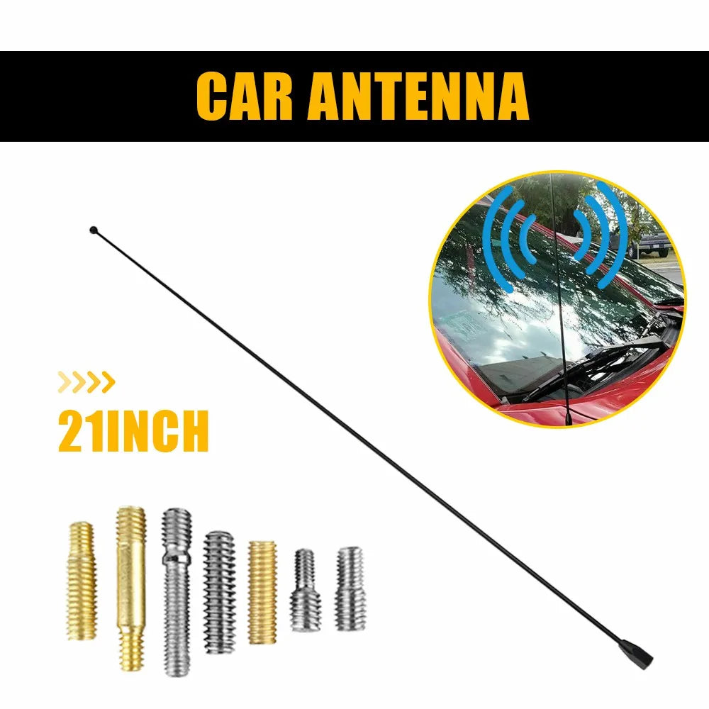 21Inch Car Antenna Automotive Universal Antenna Mast Black For Car SUV Pickup FM/AM Signal Aerial Amplified Antenna Mast Whip