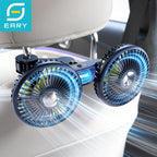 Eary Car Rear Seat Fan Headrest Backseat Dual Head Fan 2000mAh Battery 3 Speed Air Cooling Fans for kids Summer Car Accessories