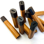 1PC Octagonal Red Kibao Ebony Wood Handle 115mm, DIY for Japanese Style Kitchen & Sashimi Knives
