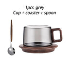 Heat-Resistant Glass Tea Cup With Filter Multi-Purpose Tea Separation Mug Wooden Handle Coffee Cup Kung Fu Teaware 200ml