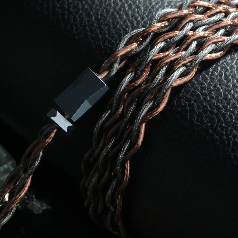 XINHS Y13 4-core Black Brown Graphene Ancient River Copper Hybrid Headphone Upgrade Cable,0.78 2pin/HD650/IE900/KZ-QDC/MMCX IEM