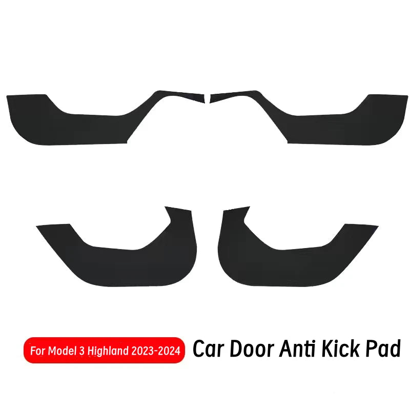 For Tesla Model 3/Y Car Door Anti-Kick Pad Leather Side Door Panel Protective Stickers Trim Anti-Dirty Mat Interior Accessories